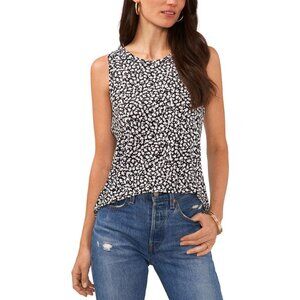 Vince Camuto Womens Printed Split-Back Key Rich Black Floral Multi Size L